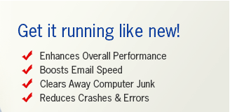 Enhances Overall Performance, Boosts Email Speed, Clears Away Computer Junk, Reduces Crashes & Errors
