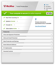 Screenshot McAfee Total Protection 2011
